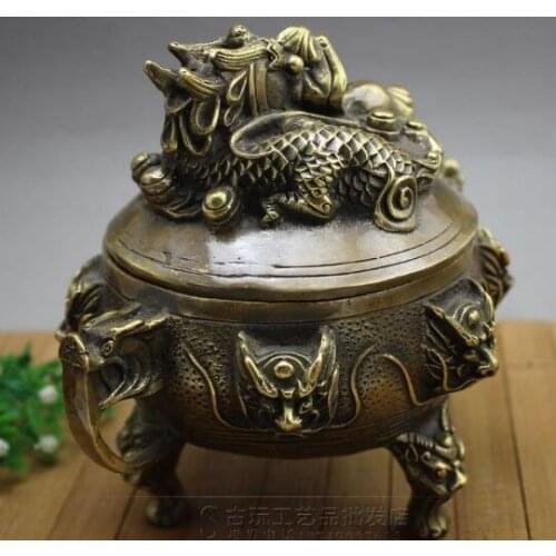 Miscellaneous antiques collection Bronze Dragon single copper incense burner incense burner
