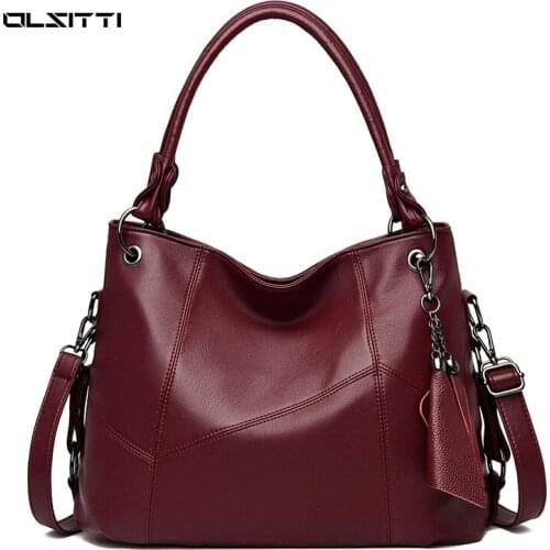 OLSITTI Luxury PU Leather Shoulder Bags Tassel Large Capacity Handbags Women Bags CrossBody Bags for Women 2020 Handbag Bag