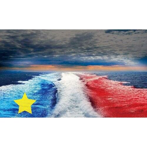 Blue white red with yellow star any sport logo or brand logo music flag custom 3x5ft flag banner