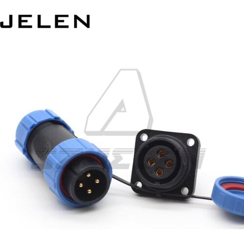 SP21 Square Panel Mount Plastic Connector 30A waterproof Connector 4pin IP68 LED power wire connectors 4 pin plug and socket
