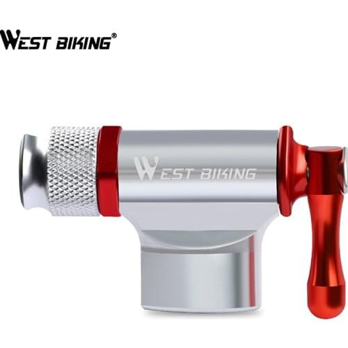WEST BIKING Mini Bicycle Pump Bike Air Pump Head and Thread CO2 Gas Tank Rubber Cover MTB Bike Inflator Without CO2 Cartridge