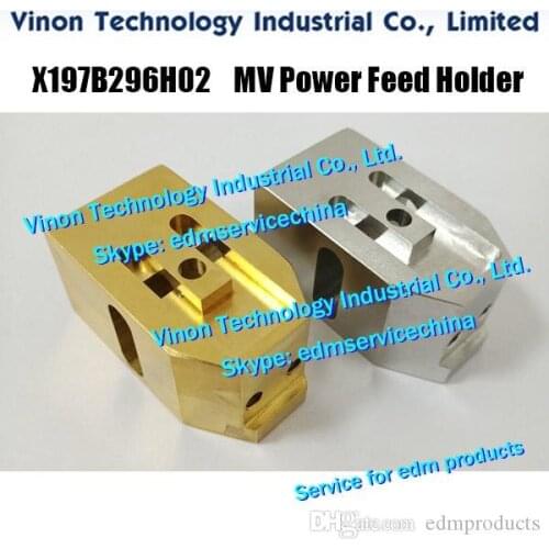 X197B296H02 edm Power Feed Holder Brass 22.5x25x45mm for Mitsubishi DWC-MV1200S,MV2400S machine X197-B296-H02, 266990 Power feed