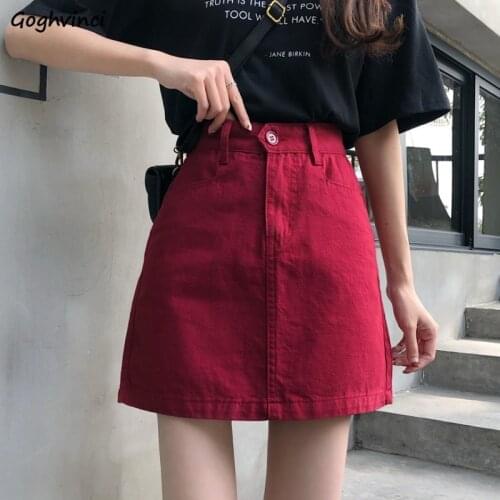 Denim Solid Skirts Women Summer New Mini A-line Streetwear All-match Korean Style Leisure Fashion High Waist Elegant Female Jupe