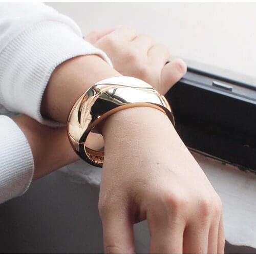 MANILAI Alloy Big Cuff Bracelets Bangles For Women Metal Statement Bangles Irregular Glossy Surface Trendy Jewelry 2020 Punk