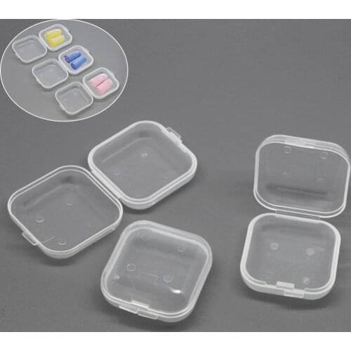 10Pcs Plastic Storage Box Case Hard Cover Earplugs Pill Capsule Plastic Storage Box for Battery Button Cell Case Organizer