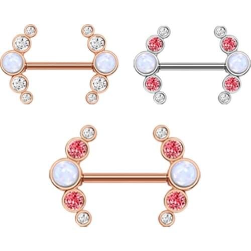 14 G Nipple Rings Barbell Heart Curved Shape Rings Stainless Steel Nipple Rings Jewelry Body Piercing 16mm