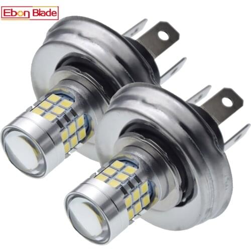 2Pcs P45T LED Lamp Bulb Headlight White 6000K R2 6V 12V For Car Motorcycle Motorbike Scooter ATV Moped Forklift Tractor UTV Bike