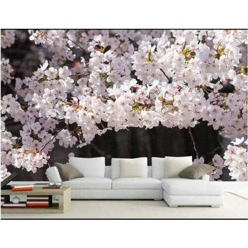 Custom photo 3d wallpaper HD cherry blossom flower landscape living room home decor 3d wall murals wallpaper for walls 3 d