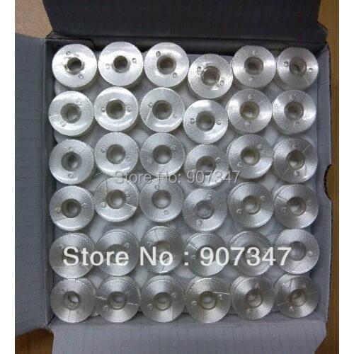 Free shipping Prewound bobbin thread 75D/2 white color + size L + plastic sides