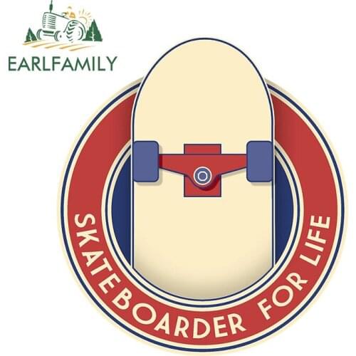 EARLFAMILY 13cm x 11.6cm for Skateboarder For Life Car Stickers Waterproof Decals Scratch-Proof Skateboard Vehicle Decoration