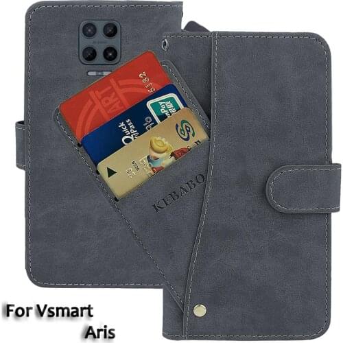 Leather Wallet Vsmart Aris Case 6.39" Flip Fashion Luxury Front Card Slots Cases Cover Business Magnetic Phone Bags