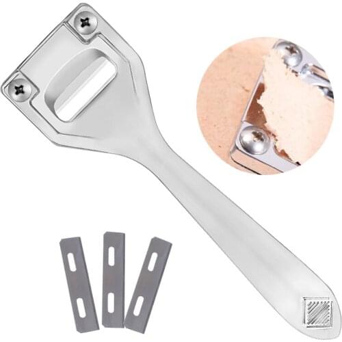 LMDZ Metal Leather Sharp Skiver with Comfortable Grip Convenient Leather Working Tool with 3kiver Blades for Leather DIY Making