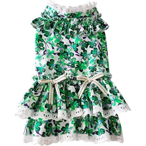 Cute Floral Dog Dress Cat Skirt Yorkies Pomeranian Shih Tzu maltese Poodle Bichon Schnauzer Corgi Dog Clothes Pet Clothing 2022