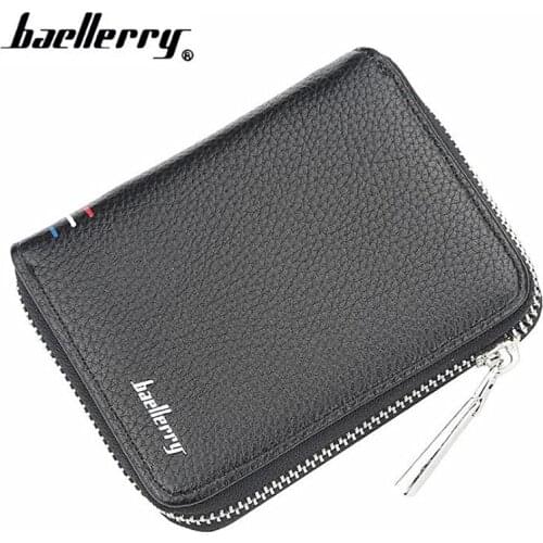 Baellerry Luxury Brand Leather Mens Wallet Drivers license Holder Vintage Leather Coin Purse Card Holders Wallets for Men
