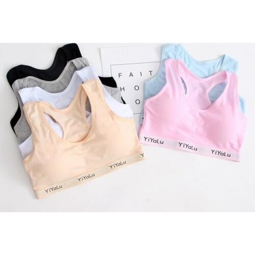 New Young Girl Bra Student Underwear Small Training Bra Cotton Breathable Net Bra