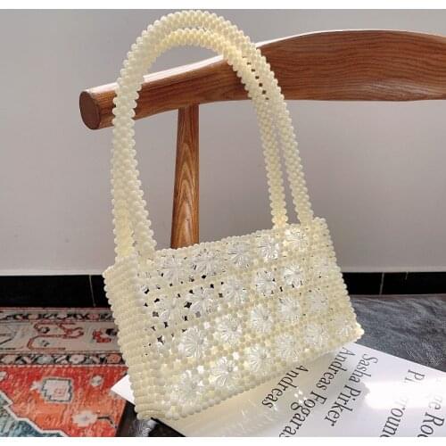2021 Luxury Pearl Beading Evening Bag Women Handmade Bridal Wedding Party Dinner Hand Bags Ladies Day Clutch Mini Handbag