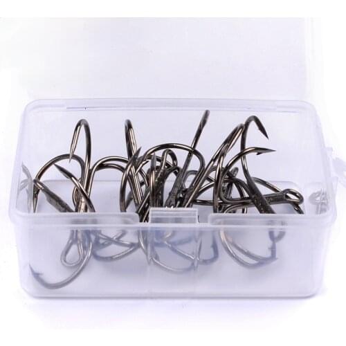 10 Boxed Black Nickel 1.0#/2.0#/3.0# High Carbon Steel Fishing Hooks