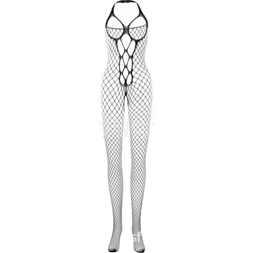Sexy Latex Catsuit Mesh Bodysuits Fetish Open Crotch Bodystocking Women Erotic Lingerie Porno Babydoll Crotchless Bodysuits