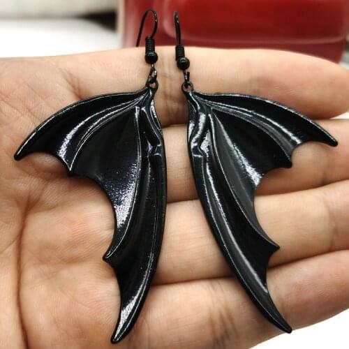 Black Bat Wing Earrings,Neo Victorian Gothic Earrings, Large Vampire Wing Earrings,gift for Bat Lover,dark Style,Vampire Bat