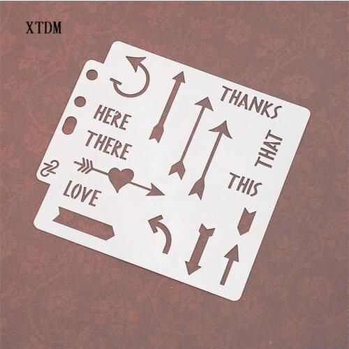 Pointer arrow plastic mold shield DIY cake scrapbook stencils hollow Embellishments printing lace ruler Valentines Day