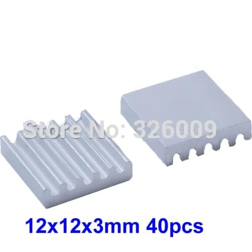 40pcs 12x12x3mm Utral-thin Extruded Aluminum heatsink IC Chip VGA Memory Routers Northbridge Southbridge CMOS radiator