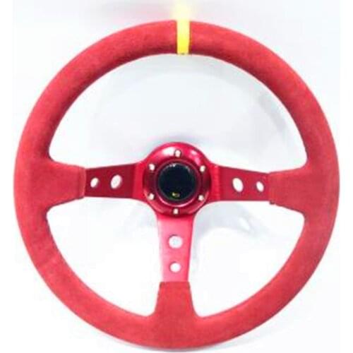 Universal refitting racing 14 inch 350mm flat drift steering wheel / Suede steering wheel