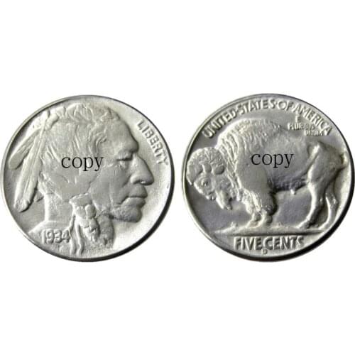 US 1934D Buffalo Nickel Five Cents Copy Decorative Coin