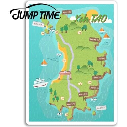 Jump Time for Koh Tao Vinyl Stickers Thailand Travel Sticker Laptop Luggage Bumper Trunk Window Decal Car Accessories
