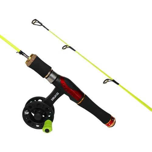 Winter Telescopic Mini Ice Fishing combo Portable Light Hard Ice Fishing Rod High seat Non-asbestos brake ice fishing reel