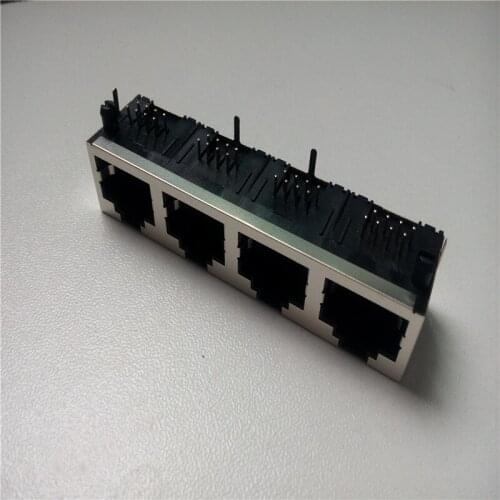 10pcs RJ45 socket 1*4 No led network sockets 8p8c with shielded no lights