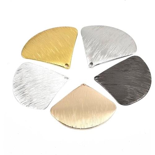 26mm electroplating multicolor concave brushed single hole ginkgo leaf diy earring necklace with pendant
