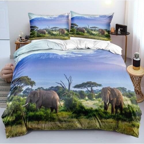 3D Custom Design Elephant Bedding Sets Beddings Bag Quilt Covers Set Pillow Cottoms Full King Queen Double Size White Bedclothes