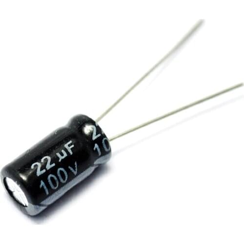 50PCS/ Electrolytic Capacitor 100V/22uF 6*11mm 100V 22UF