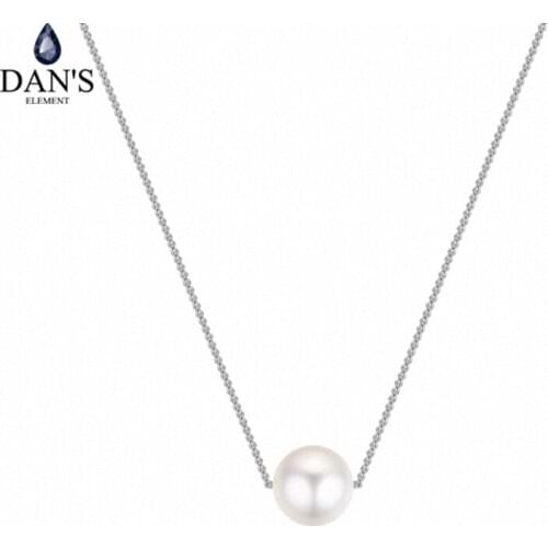 Dans Element Fashion Imitation Pearl Rose Gold Color Necklace Pendant Made with Austria Crystal Wholesale Anti Allergies 133508
