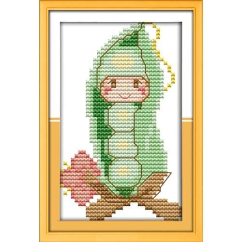 Baby vegetables pea mushroon corn cross stitch kit 14ct 11ct count print canvas stitches embroidery DIY handmade needlework plus