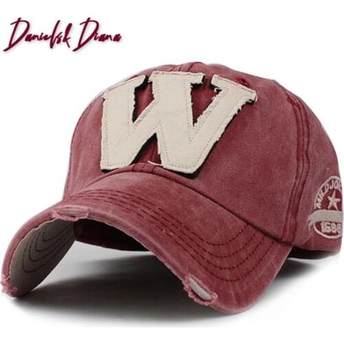 Cotton Embroidery Letter W Baseball Cap Snapback Caps Bone casquette Hat Distressed Wearing Fitted Hat For Men Custom Hats