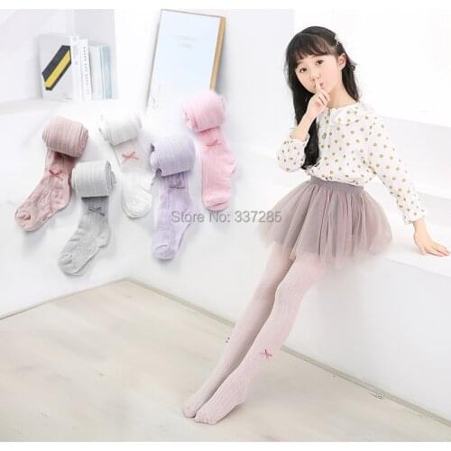 Summer baby girls Ultra thin Breathable Mesh tights princess kids striped bow pantyhose for child hollow out tights for girls