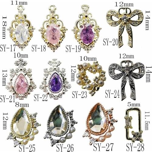 1pcs/bag Korea 3D Nail Art Accessories Metal Luxury Zircon Nail Parts Glitter Rhinestone Nail Decorations Charm Nail Supplies