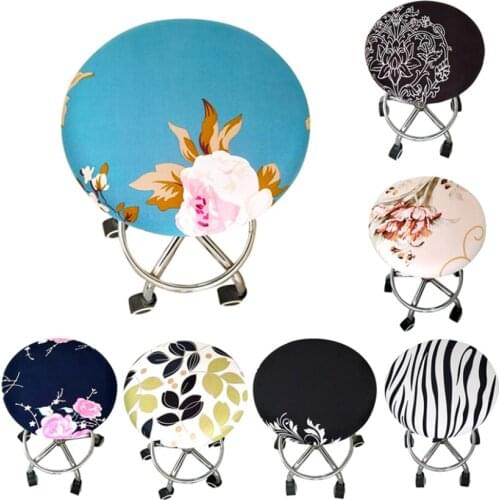 Round Chair Covers Elastic Floral Printed Computer Cushion for Chair Seat Covers Chair Protective Modern Bar Stool 2021