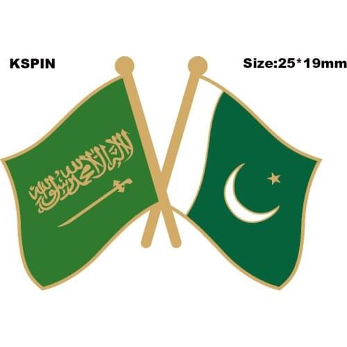 Saudi Arabia & Pakistan Friendship Flag Lapel Pin Friendship Flag Badge Flag pin