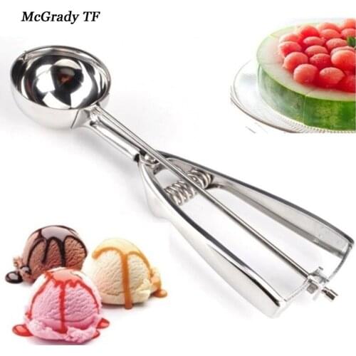 5*21.5cm Ice Cream Spoon Stainless Steel Spring Handle Ice Cream Mashed Potato Cookie Scoops Spoon Ice Cream Tools Cake Tools
