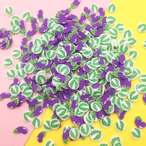 Mini Cute Soft Clay Eggplant Cabbage Slice Polymer Clay Sprinkles for Crafts DIY Nail Arts Decoration Simulation Fake Food