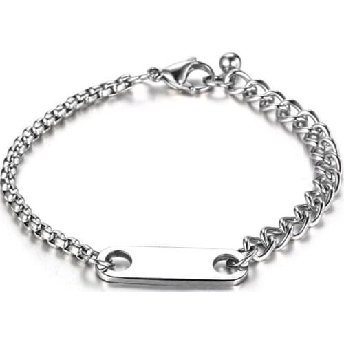 Titanium Steel Engraved Letter Bangle Personalized Cuba Bracelet Custom Family Name Bracelets Men Women Jewelry Gift