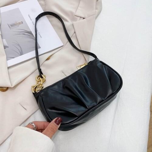 2021 New Small PU Leather Crossbody Bags Soft Casual Shoulder Fluffy Lady Shoulder Bags Female Simple Handbags Totes for Trend