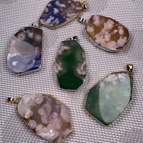 High Quality Natural Stone Pendant Irregular Agates Bordure Pendant For Jewelry Making DIY Necklace Accessory