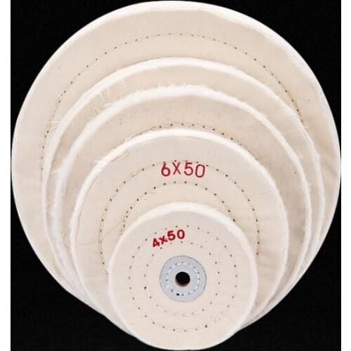 New 3/4/5/6'' White Cloth Buffing Polishing Wheels Buffer Polish Grinder Pad Wood Metal Polishing Tool for Abrasive Tools