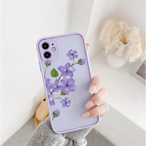 Simple Rose Flower Phone Case For iphone 12 11 Pro Max 6s 8 7 Plus SE 2020 XR X XS Max Fashion Floral Leaf Hard Back Cover Funda