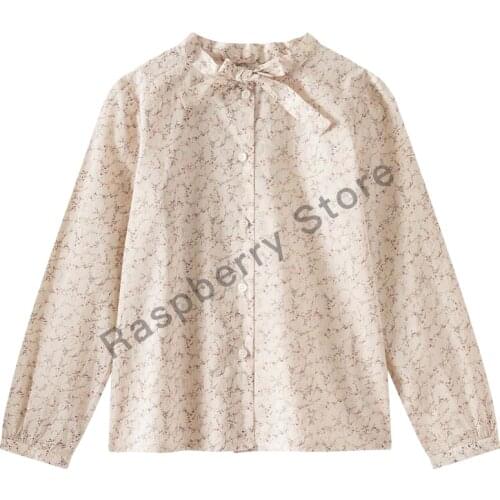 Pre-sale Sep 9th Girls Shirt Ecru Liberty Floral BP Style Bow