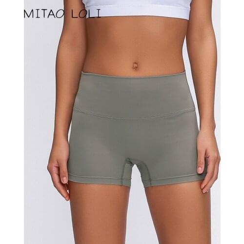 MITAO LOLI NO Camel Toe Naked-feel Elastic Fitness Gym Workout Shorts Y-type Hip Lift High Waist Training Yoga Sport Shorts
