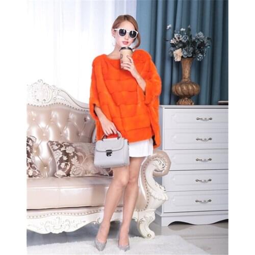 Women Warm Real Mink Fur Coat Winter Fur Jacket Outerwear Natural Mink Fur Coats for Women